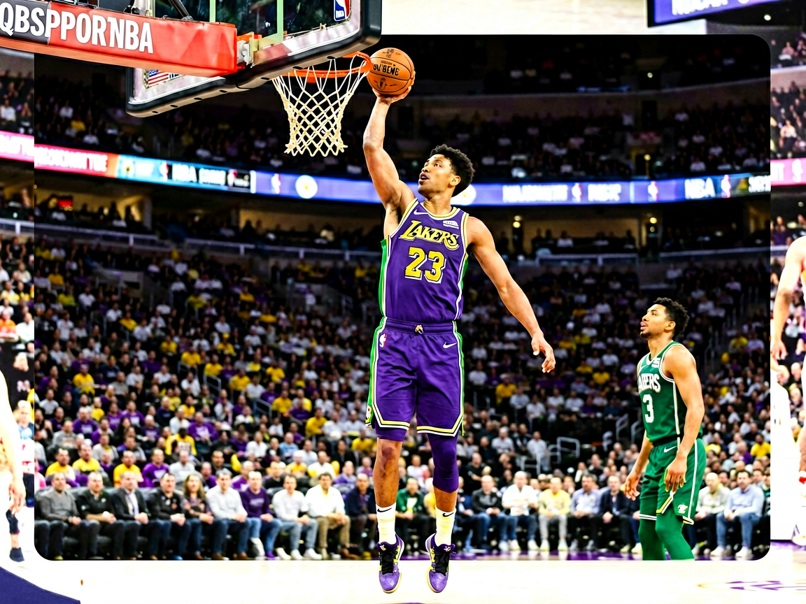 NBA比赛现场,球员扣篮精彩瞬间